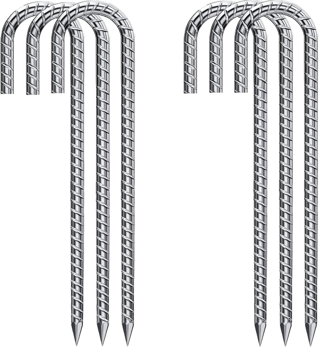 Grondpen - Stormharing - XXL - Ø12 x 380mm / 40mm - 6 Stuks