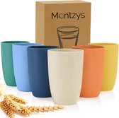 Montzys® Bio Gobelets Réutilisables - 6 Pièces - Gobelet 300 ml - Gobelet - Gobelets en Plastique Bio
