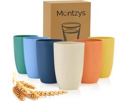 Montzys® Bio Herbruikbare Bekers - 6 Stuks - 300ml Drinkbeker - Beker - Plastic Cups Biologisch