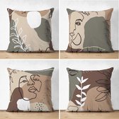 YCOLL Set van 4 Kussenhoezen, Decoratief, Zitbank
