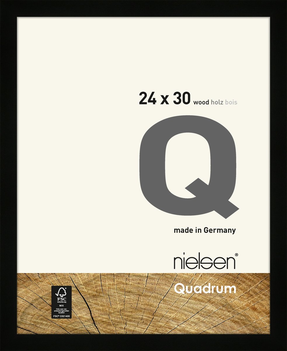 Nielsen Quadrum Houten Fotolijst Black 24x30cm Zwart