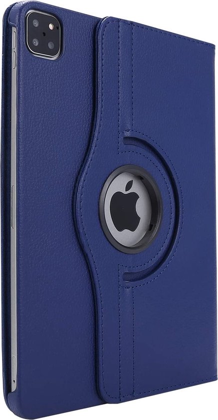 Hoes Geschikt Voor Apple iPad Pro 13 Inch (2024) 360 Graden Draaibaar Hoes Blauw - Auto Sleep/Wake & Standaard Functie - Draaibare Smart Cover Case - PU Leren Multi-Stand Flip Sleeve