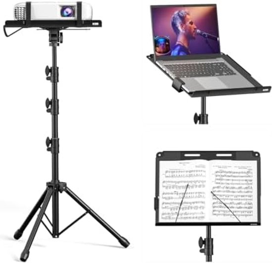 CAHAYA Projector Stand Floor Universeel: verwijderbare standaard verstelbare hoogte voor projectoren met wielen