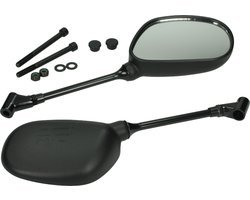 Spiegelset in zwart van Mezoly | Voor Peugeot Kisbee en New Vivacity vanaf 2008 | Set links en rechts