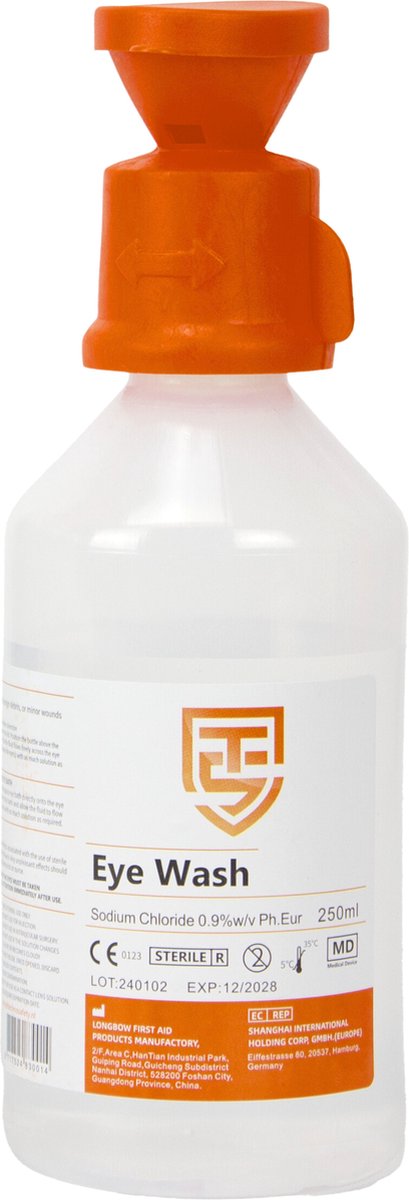 Goedkoopste Technosafety Oogspoelfles - Oogdouche - 250 ML - NaCl 0,9 - Circa 4 jaar houdbaar