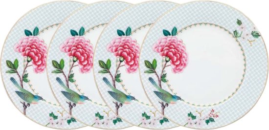 Foto: Pip studio blushing birds ontbijtborden wit porselein set van 4 21cm