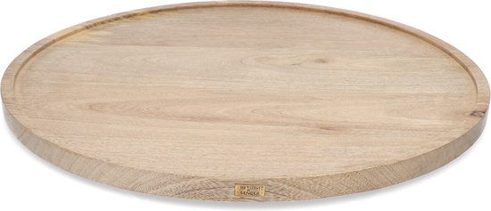 Foto: Return to sender handgemaakte dienblad rond mangohout 49 cm plateau serveerblad borrelplank