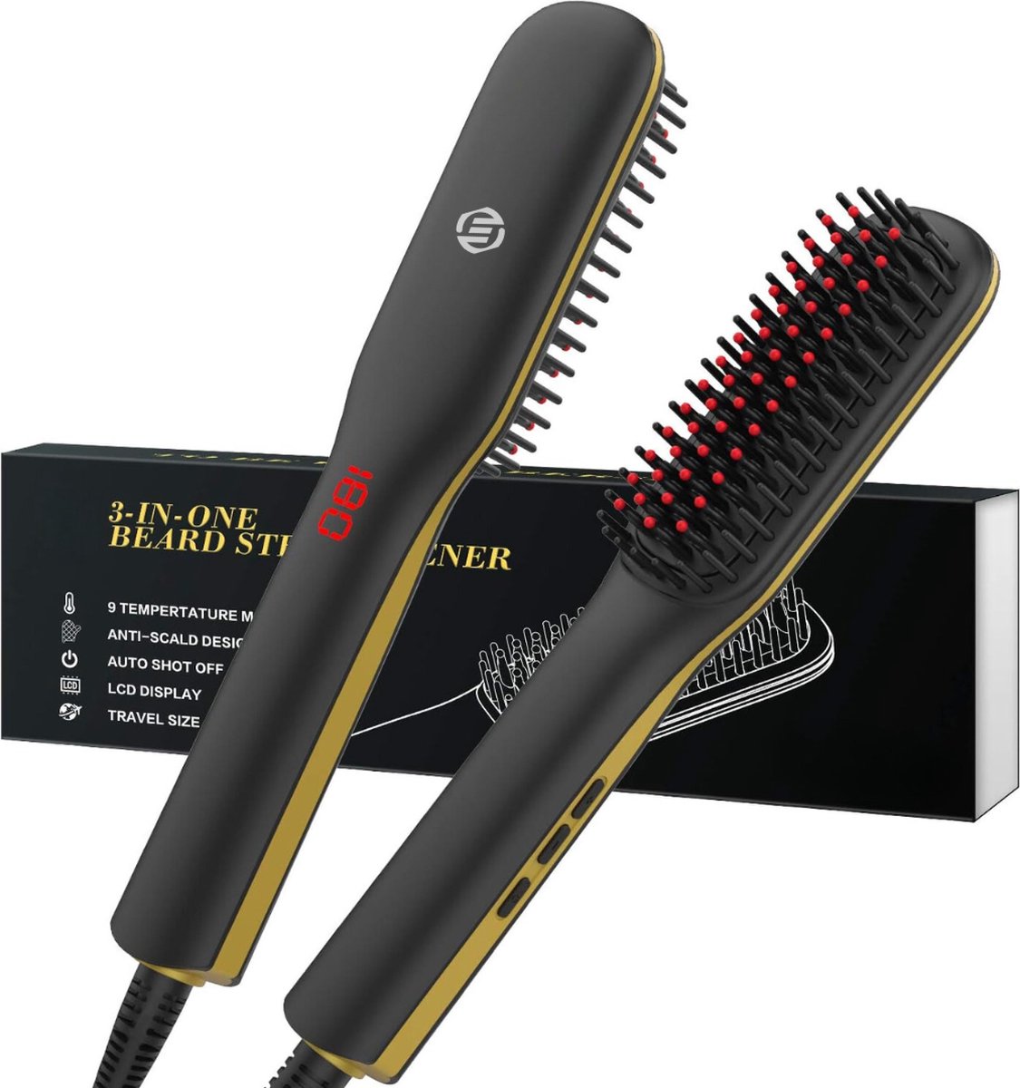 Equivera Baard Stijltang - Baard Styler - Baard Stijlborstel - Baard Stijler - Baardborstel - Baard Borstel - Must Have Voor Mannen