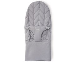 BabyBjörn Stoffen Zitting voor BabyBjörn Wipstoel Bliss - Geweven Kroonblad quilt - Lichtgrijs