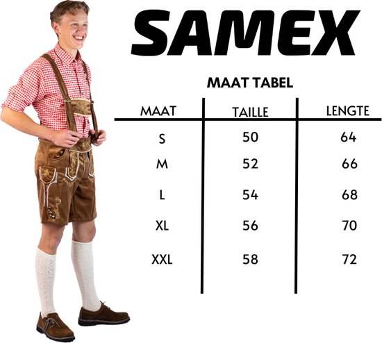 Pantalon court en cuir réglable de Premium pour homme - Vêtements Oktoberfest - Pour fêtes et carnaval - Taille M