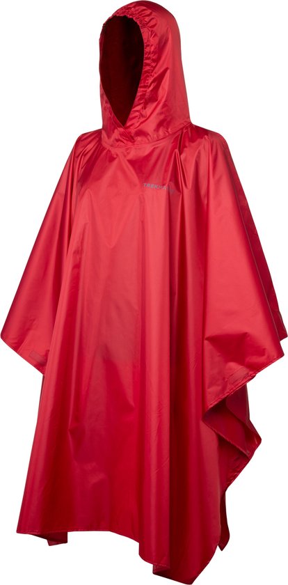 Foto: Regen poncho unisex fietsponcho dames heren waterdicht festival rood