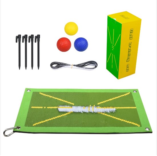 Golf Swing Practice Mat met oefenballen- Divot mat - Golf mat - Impact chipping mat - Golf accessoire voor Indoor & outdoor Training - Golf swing trainer - Golf Trainingsmateriaal-Golf Spullen van Pazanno Golf. — afbeelding 4