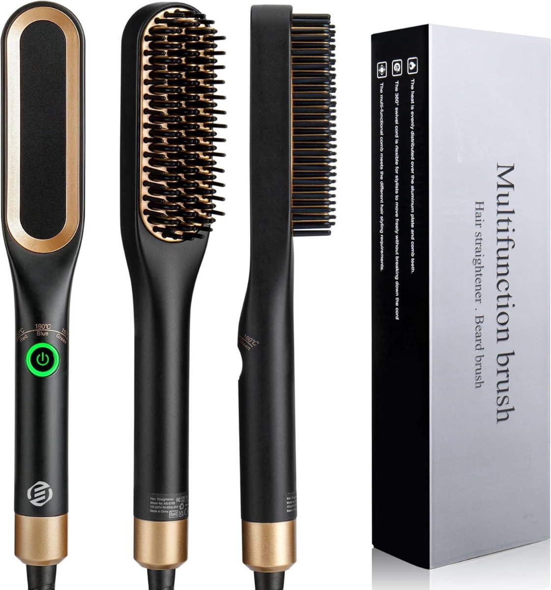 Equivera Baard Stijltang - Baard Styler - Baard Stijlborstel - Baard Stijler - Baardborstel - Baard Borstel - Must Have Voor Mannen