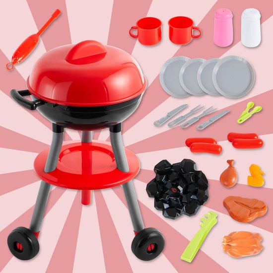24 STKS Kleine Chef Barbecue BBQ Koken Keuken Speelgoed - Interactieve Grill Spelen Voedsel Koken Speelset - Voor Kinderen Keuken Pretend Play. van deAO — afbeelding 3