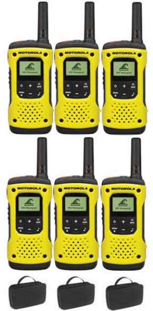 Set van 6 Motorola TLKR T92 H2O IP67 PMR446 Portofoons