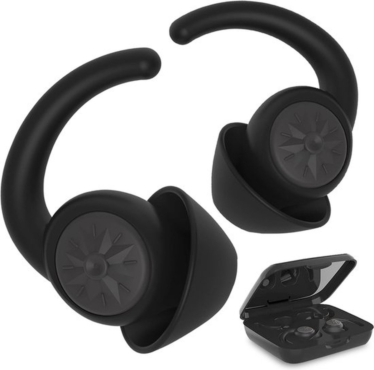 Goedkoopste Rogi Slaap Oordoppen - Oordopjes Slapen – Anti-Snurk – Earplugs - Gehoorbescherming – Party Plugs - Sleep Plugs - Hoge Geluidsdemping (35dB) - 2 Maten (M/L) - BPA vrije Siliconen - Zwart