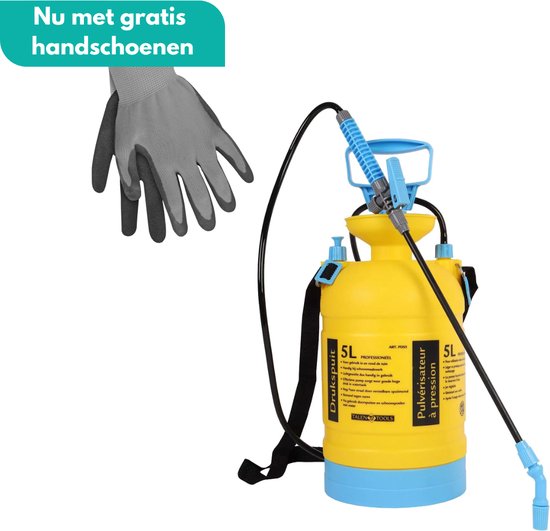 Foto: Homgar drukspuit 5 liter pro bestand tegen azijn en zuren zuurbestendig professioneel nu met gratis tuinhandschoenen