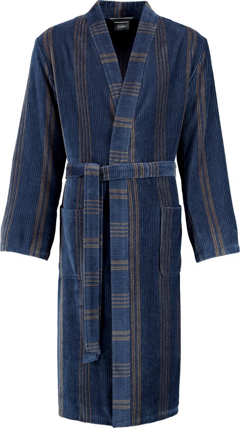 Heren kimono marine Cawo - velours katoen-S- 48