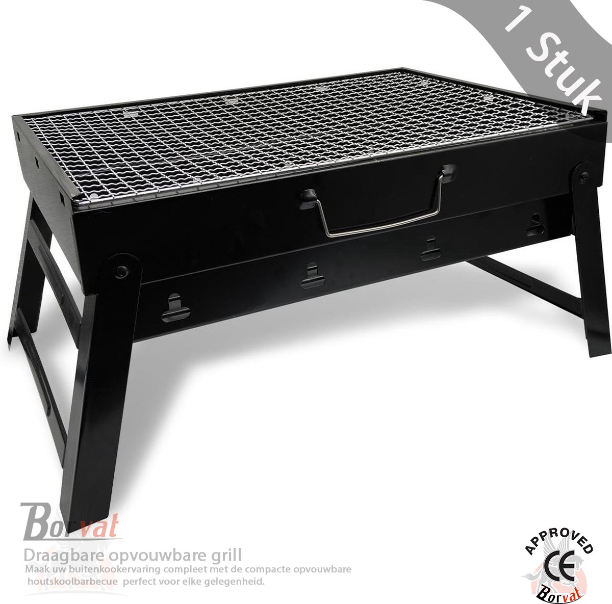Borvat Opvouwbare BBQ Grill Draagbare Compacte Houtskool Barbecue BBQ Grill Fornuis Bars Roker Outdoor Camping 40x28x6cm
