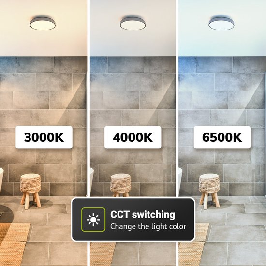 Auxtop Plafonnier LED 48W Blanc Froid 6500K, 4800LM Rond Lampe de plafond Mince Moderne