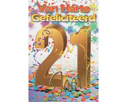 Verjaardagskaart 21 Jaar - Wenskaart Verjaardag - Kaart 21 Jaar