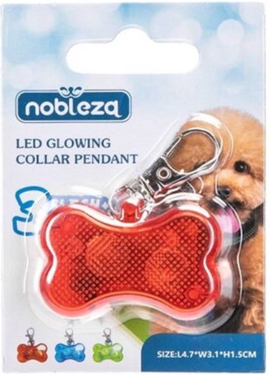 Foto: Nobleza hondenlampje veiligheidslampje honden verlichting led lampje hondenpenning verlichting voor honden rood