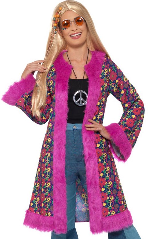 Flower Power hippie jas voor dames - Volwassenen kostuums