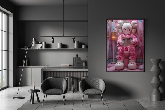 Poster op Hoge kwaliteit pvc - 60x90cm (zonder frame) - Wall street Art - Wanddecoratie - Canvas - kaws Graffiti wallpaper - Uniek design