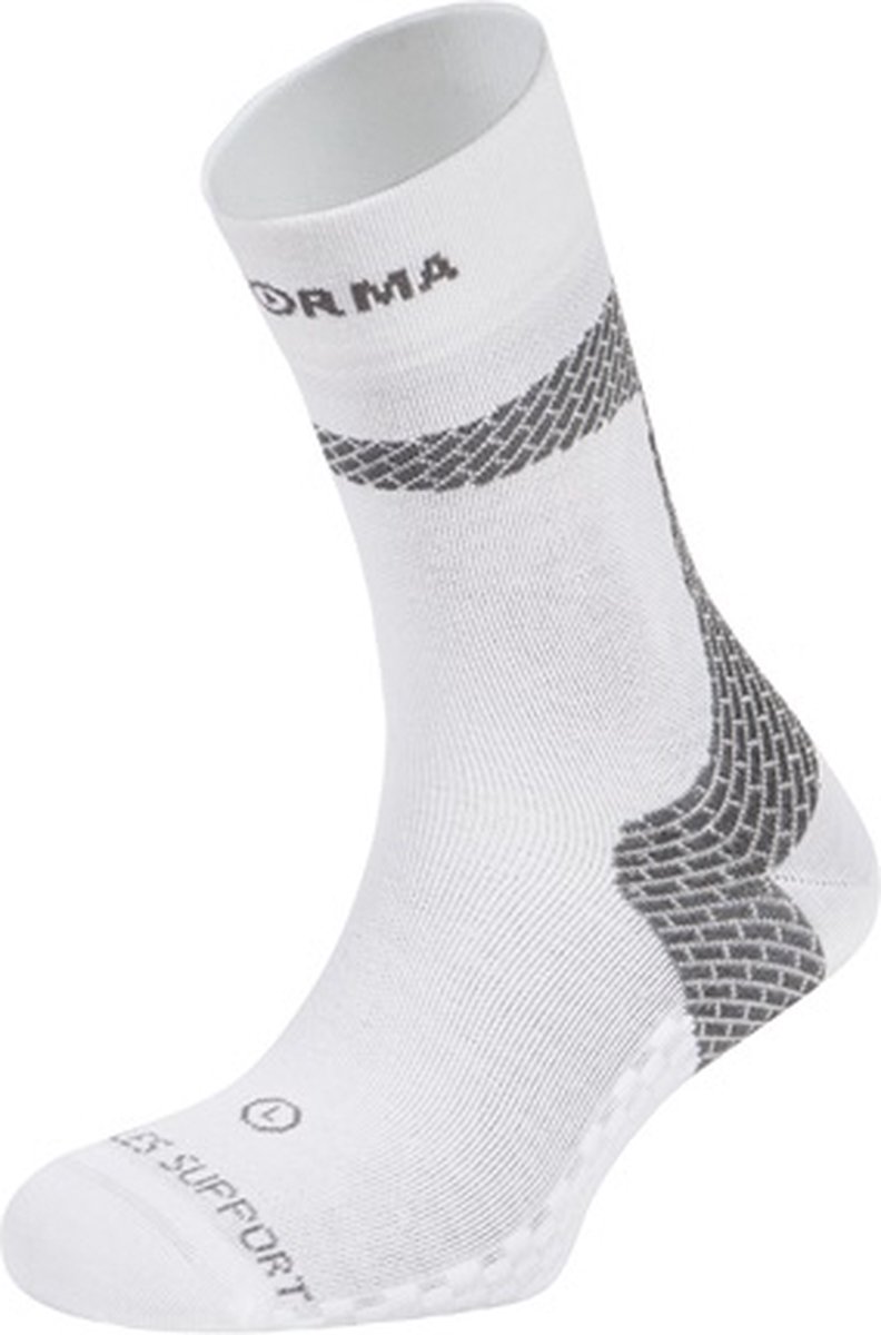 Enforma Compressiesokken met Tape Technologie – Achillespees Ondersteuning – Sport Compressiekousen – Medium Compressie – Wit/Grijs – S (36-38) – Voor Sport & Preventie