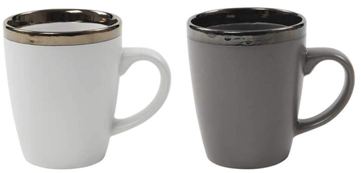 Koffiemok Venice 340ml grijs of wit 6 st