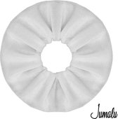 Jumalu scrunchie velvet haarwokkel haarelastiekjes - wit - 1 stuk