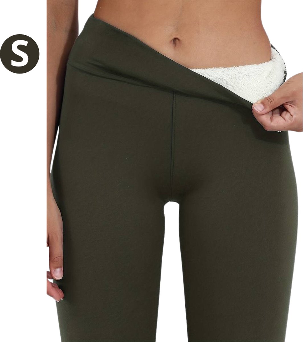 Nivard Winter Panty Warme panty Fleece Panty Thermo Panty Legging Stretch Dames Kleding Groen