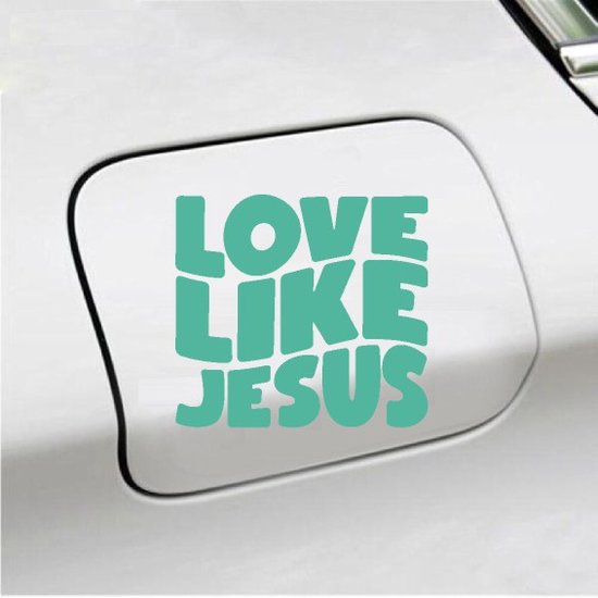 Autocollant pour pare-chocs - Aimer comme Jésus - 12x12 - Menthe