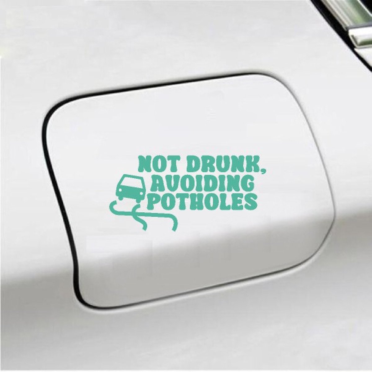 Bumpersticker - Not Drunk Avoiding Potholes - 20x10 - Mint