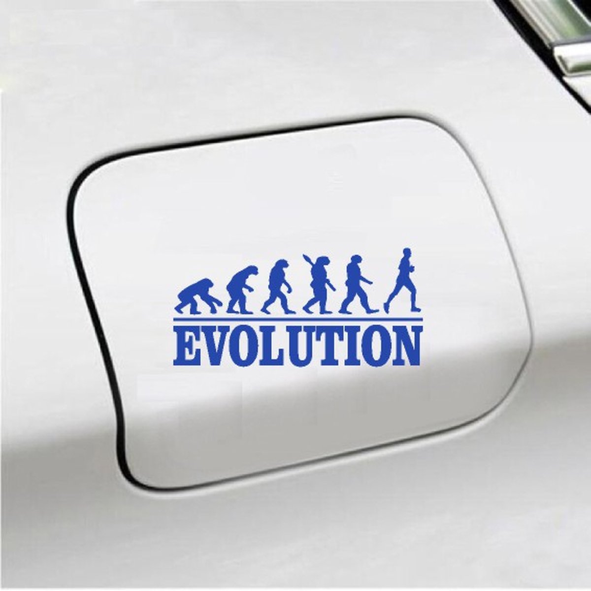 Bumpersticker - Evolution Hardlopen - 20x9.3 - Blauw
