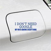 Autocollant pour pare-chocs - Je n'ai pas besoin de Google - 20 x 7,3 cm - Blauw