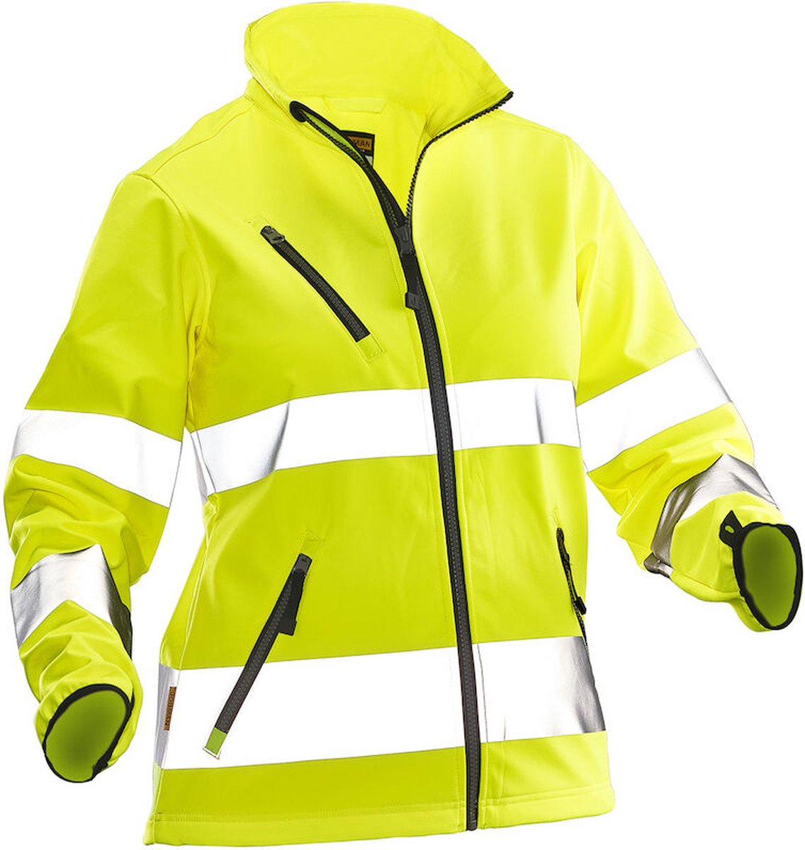 Jobman 1210 Hi-Vis Women’s Softshell Jacket 65121055 Geel