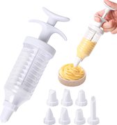 Bakspullen - garneerspuit - Taartversieringsset met 8 Piping Tips - Cupcake Injector/Decoratie Icing Set - Cake Decorating Gun - Cupcake Icing Piping Kit - Cake Decorating Kit with 8 Piping Tips - White