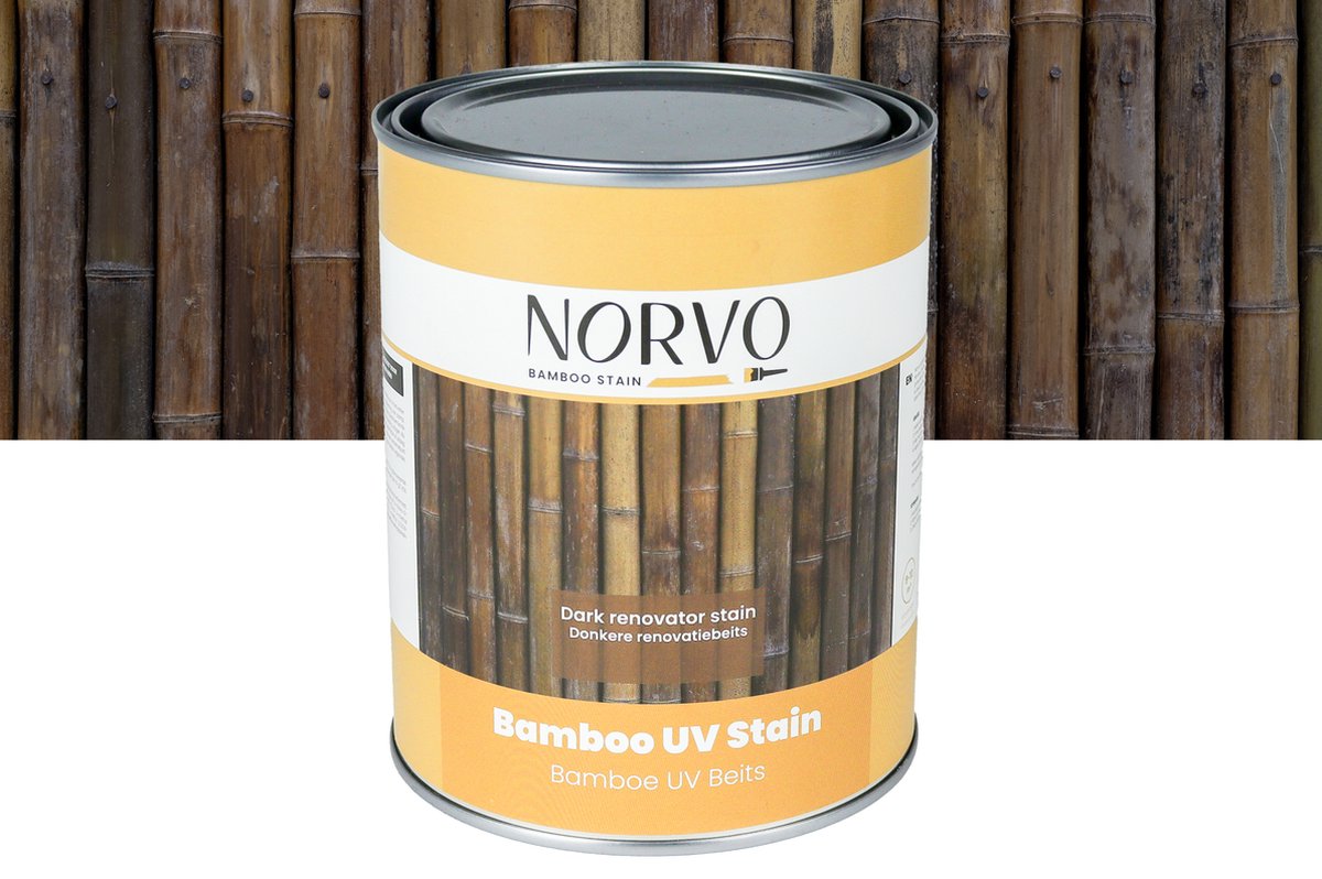 Wovar Norvo | Bamboe beits | Donkere bamboe renovatie UV beits mat 1 liter