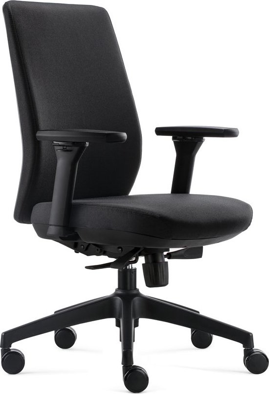 BENS 918-Ergo-4 Zwart - Luxe Ergonomische Bureaustoel - Volledig Stoffen Bekleding - GREENGUARD GOLD - Voldoet aan NEN-EN1335 & ARBO normen