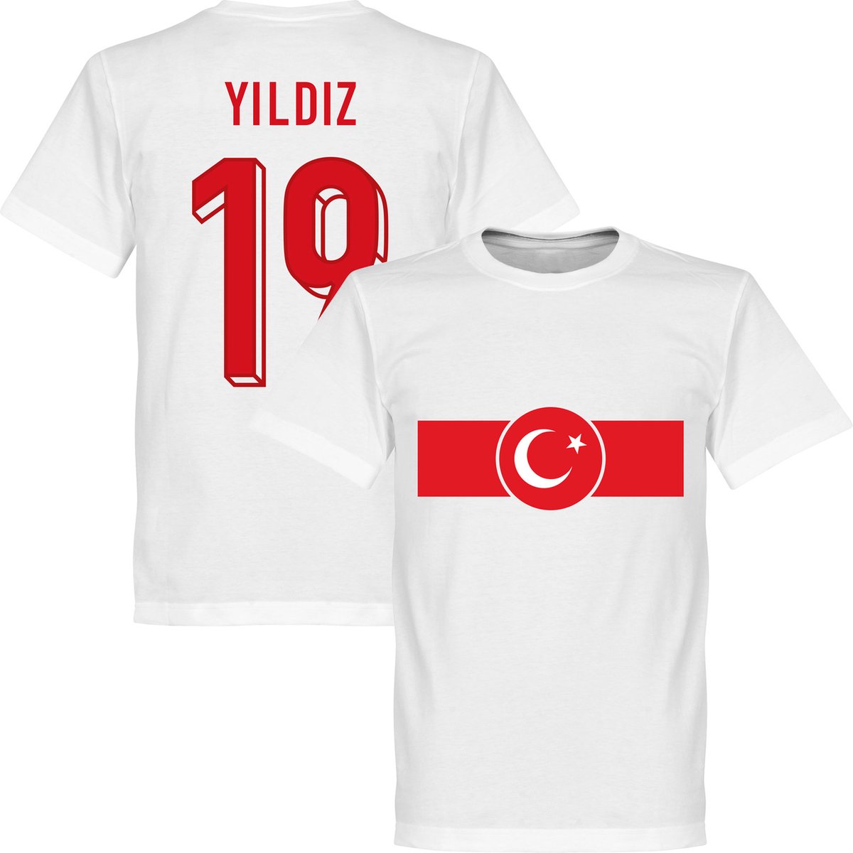 Turkije Yildiz 19 Banner T-Shirt - Wit - XXL