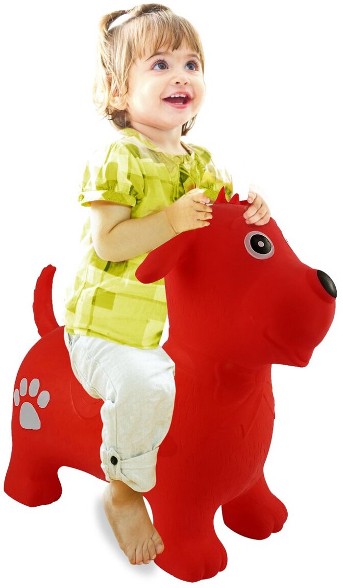 Jamara Skippybal - 460454 Skippydier Hond - Rood - Junior met Pomp