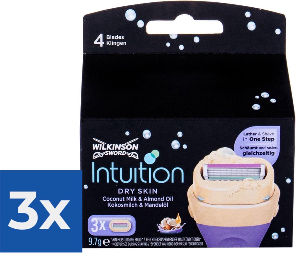 Wilkinson Intuition Dry Skin Scheermesjes - Voordeelverpakking 3 x 3 Stuks