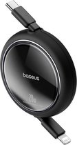 Bol.com Baseus Free2Pull Oprolbare USB-C naar Lightning Kabel 20W PD 1M Zwart aanbieding