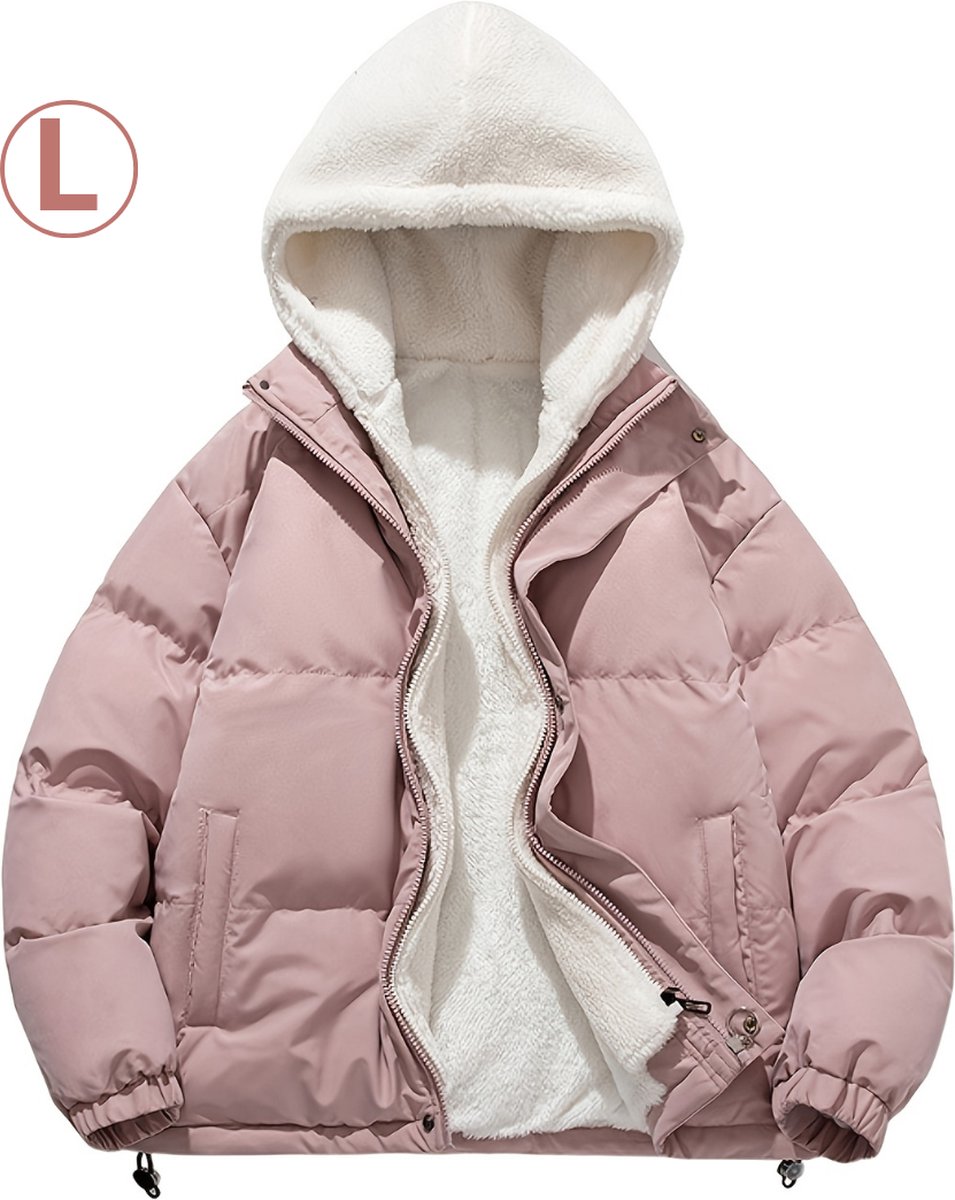 Nivard Parka Heren Winterjas Sherpa Voor Heren Jas Winter Volwassen Extra Zacht Roze