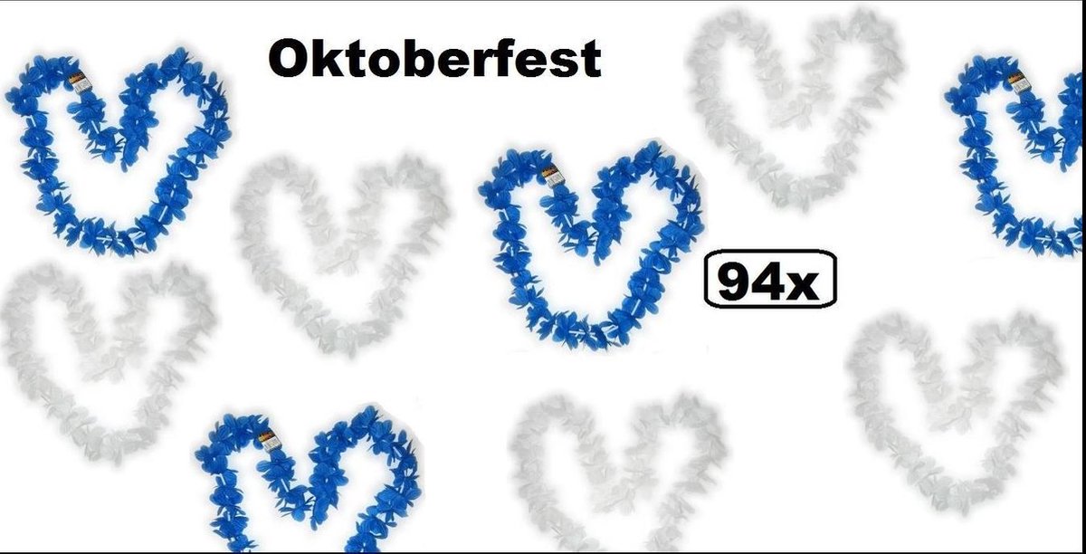 94x Hawaii krans blauw en wit