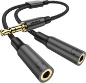 Sounix Audio Splitter - Jack Splitter - Audio Splitter Jack 3,5 mm - Male vers Femelle - Zwart