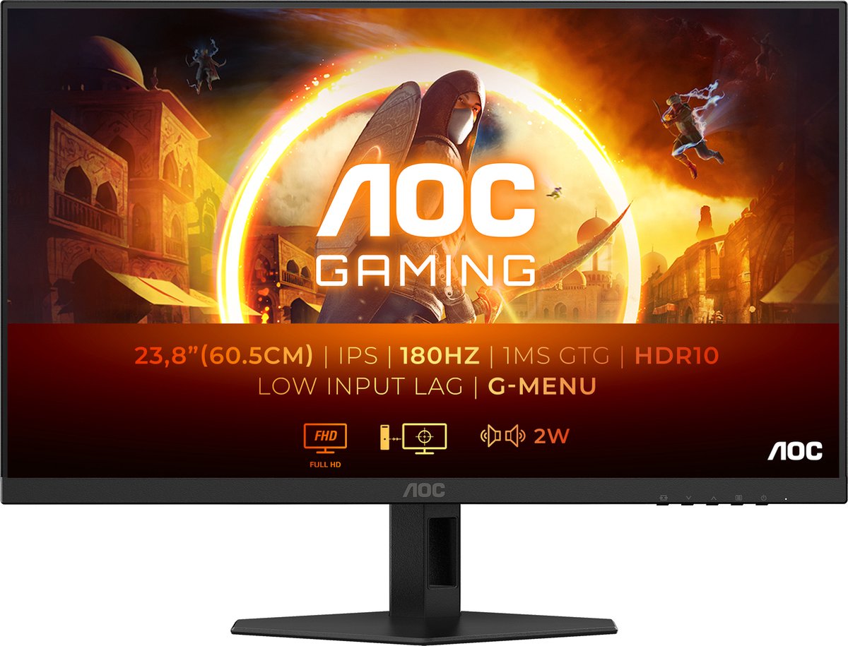 AOC 24G4XE - Full HD Fast IPS Gaming Monitor - 180hz - Speakers - 24 inch