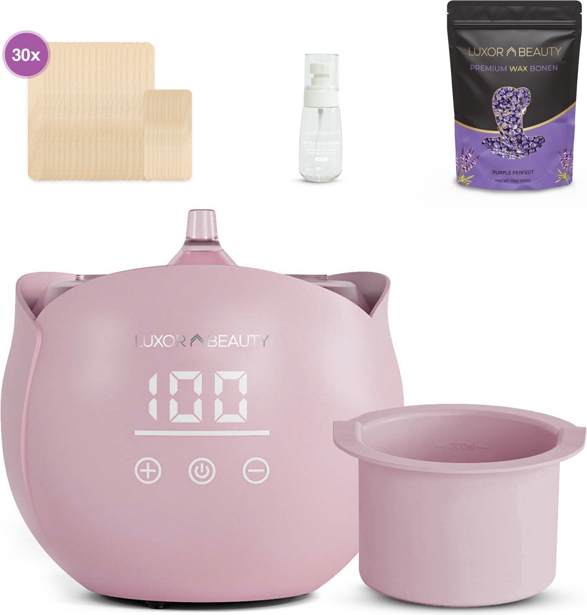 Luxor Beauty Wax Apparaat Professioneel Ontharingsapparaat Complete set inclusief 500 Gram Wax Beans en Spatels