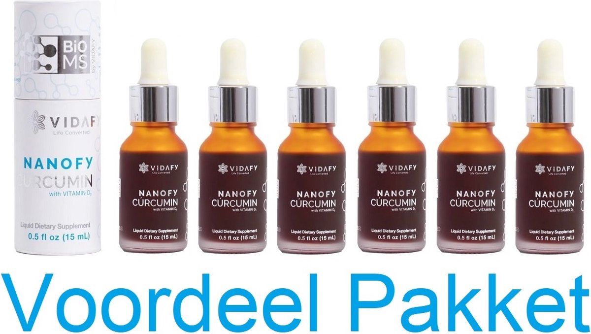 Goedkoopste Nanofy Curcumin 15ml Vidafy Voordeelpakket 6 in 1